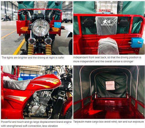 Classic 150cc ethiopia motor tricycle cargo petrol